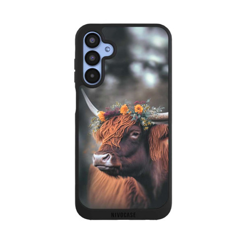 Samsung Galaxy A15 5G NIVOpure Vache des Highlands avec des fleurs avec IA