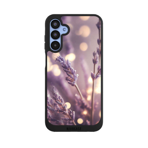 Samsung Galaxy A15 5G NIVOpure Lavande en gros plan avec IA