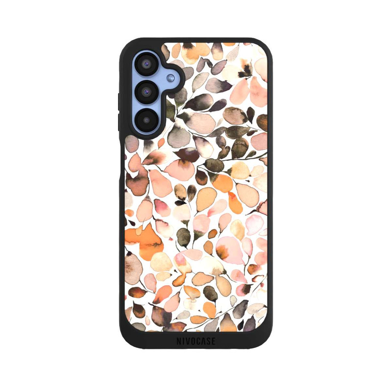 Galaxy A15 5G NIVOpure Eucalyptus Watercolor Leaves Dark Brown Autumn