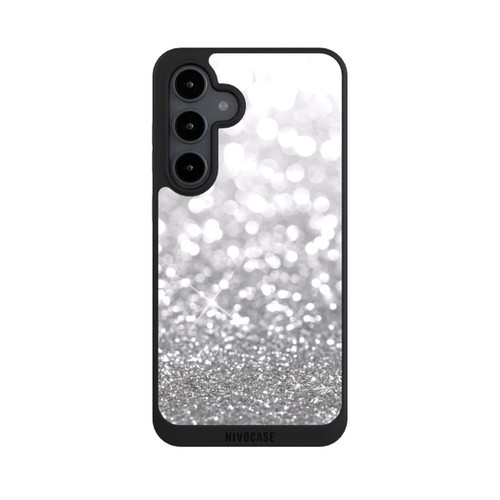Samsung Galaxy S24 FE 5G NIVOpure Pluie de Paillettes Argentées Look