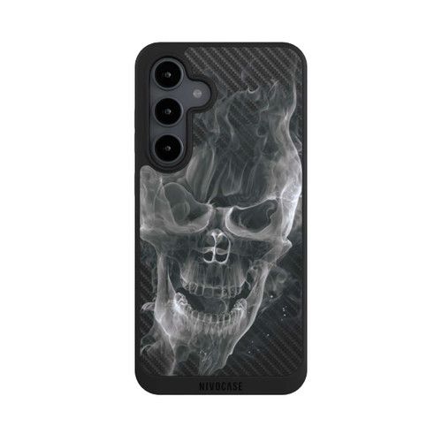 Samsung Galaxy S24 FE 5G NIVOpure rauchender Totenkopf Carbon