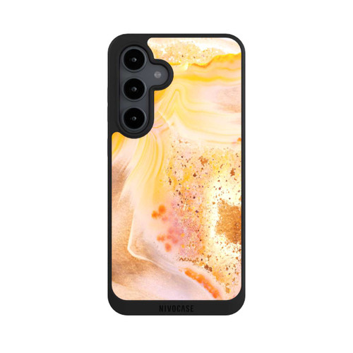 Samsung Galaxy S24 FE 5G NIVOpure Orangefarbener Glitzer Marmorlook