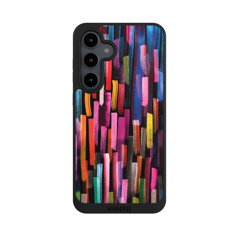 Galaxy S24 FE NIVOpure Bunte Pinselstriche schwarz