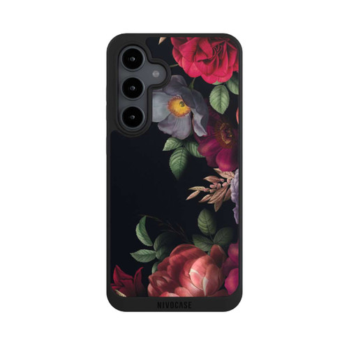 Samsung Galaxy S24 FE 5G NIVOpure Blumen Auf Schwarz