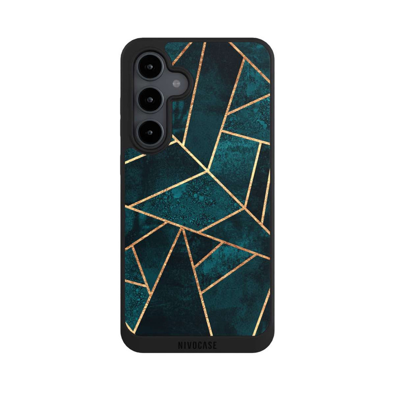 Galaxy S24 FE NIVOpure Tief Blaugrün Stein Gold Druck
