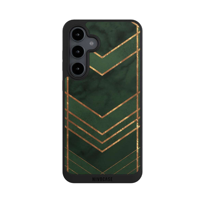Galaxy S24 FE NIVOpure Dark Green Pattern Golden Stripes