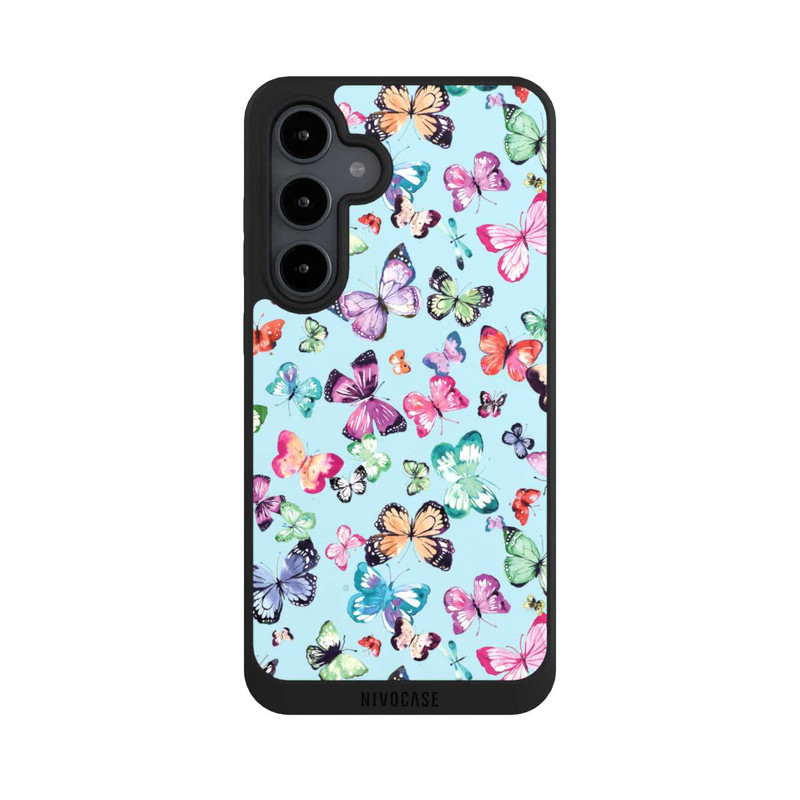 Galaxy S24 FE NIVOpure Papillons Rose Orange Bleu