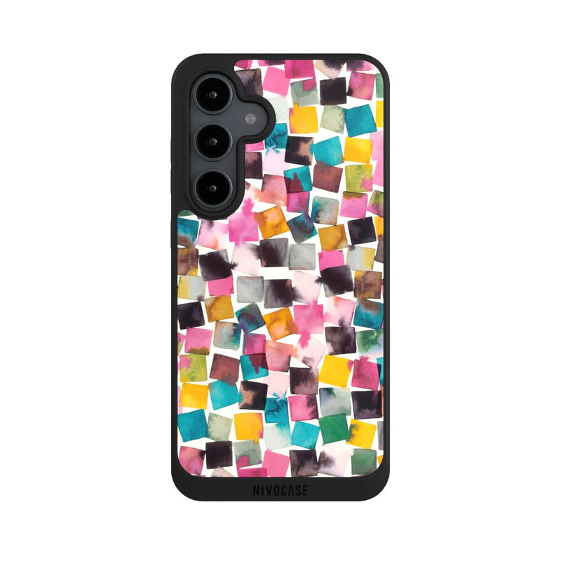 Galaxy S24 FE NIVOpure Aquarell geometrische Plaids rosa