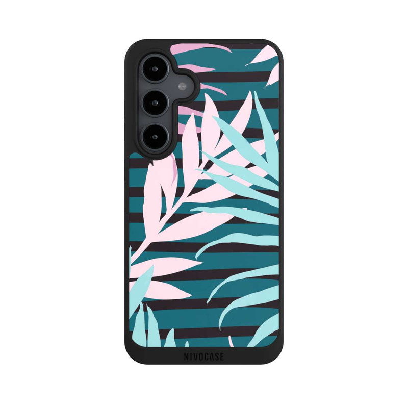Galaxy S24 FE NIVOpure Pastel Jungle Leaves Pink Teal Seamless