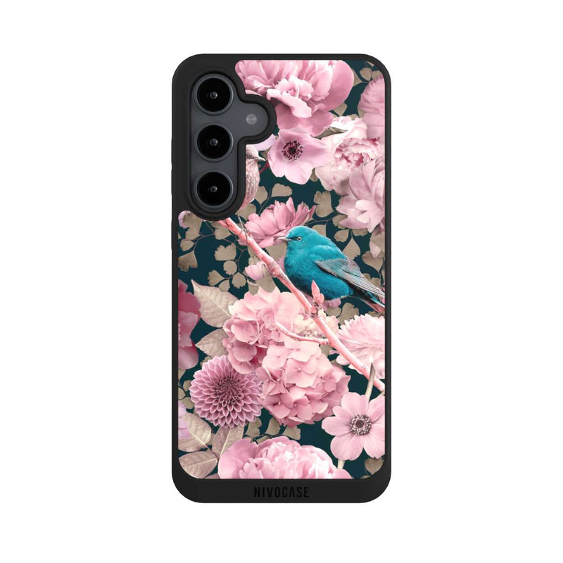 Galaxy S24 FE NIVOpure Moineaux à motif de fleurs roses