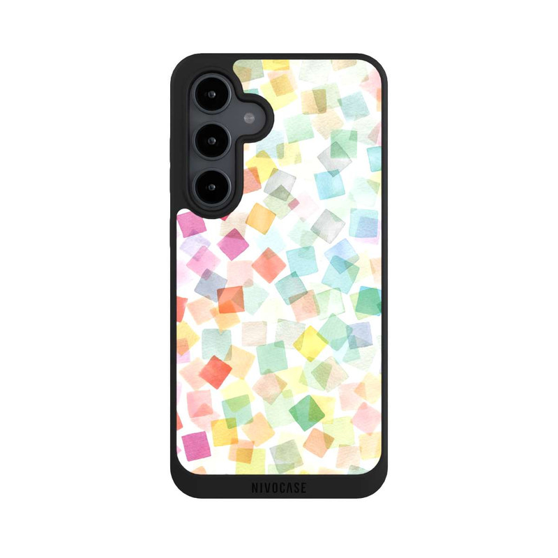 Galaxy S24 FE NIVOpure Konfetti geometrische Plaids Regenbogen