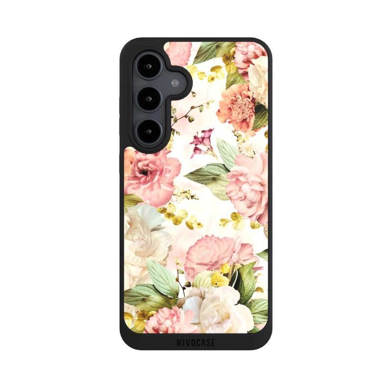 Galaxy S24 FE NIVOpure Blumenrahmen Pfingstrosen Beige