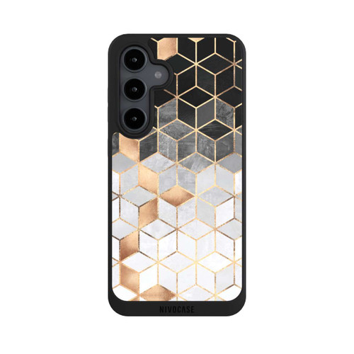 Samsung Galaxy S24 FE 5G NIVOpure Cubes Sombres &amp; Dorés