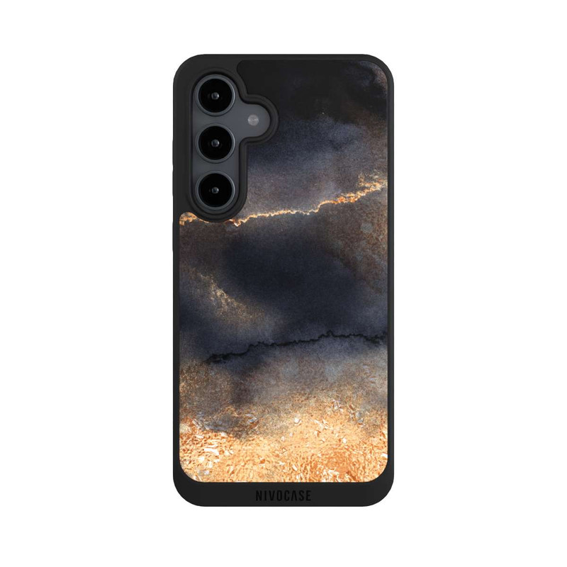 Galaxy S24 FE NIVOpure Schwarzer Marmor Goldstaub Look