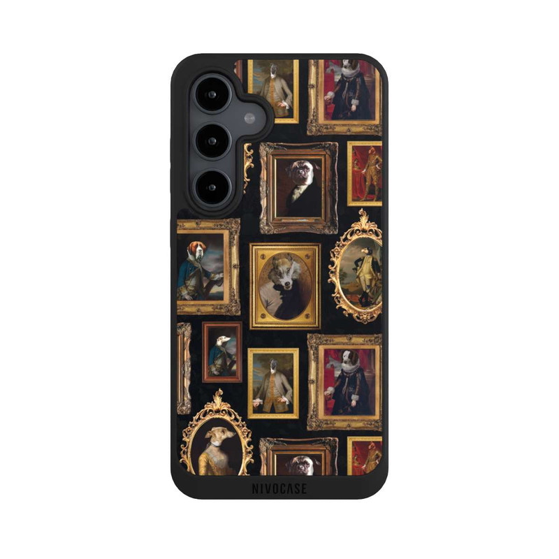 Galaxy S24 FE NIVOpure Bilderrahmen Muster Hunde altmodisch mit KI