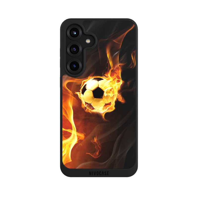 Galaxy S25 + NIVOpure Fußball in Flammen