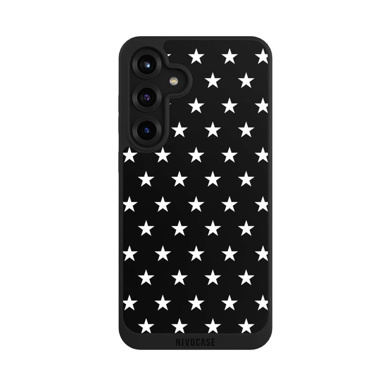 Galaxy S25 + NIVOpure Confettis Etoiles Blanches sur Fond Noir