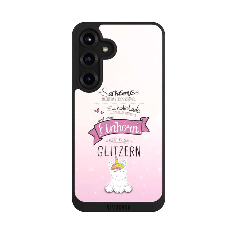 Galaxy S25 + NIVOpure Einhorn Glitzer Spruch