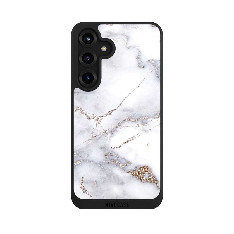 Galaxy S25 + NIVOpure Marbre Argent Scintillant Look
