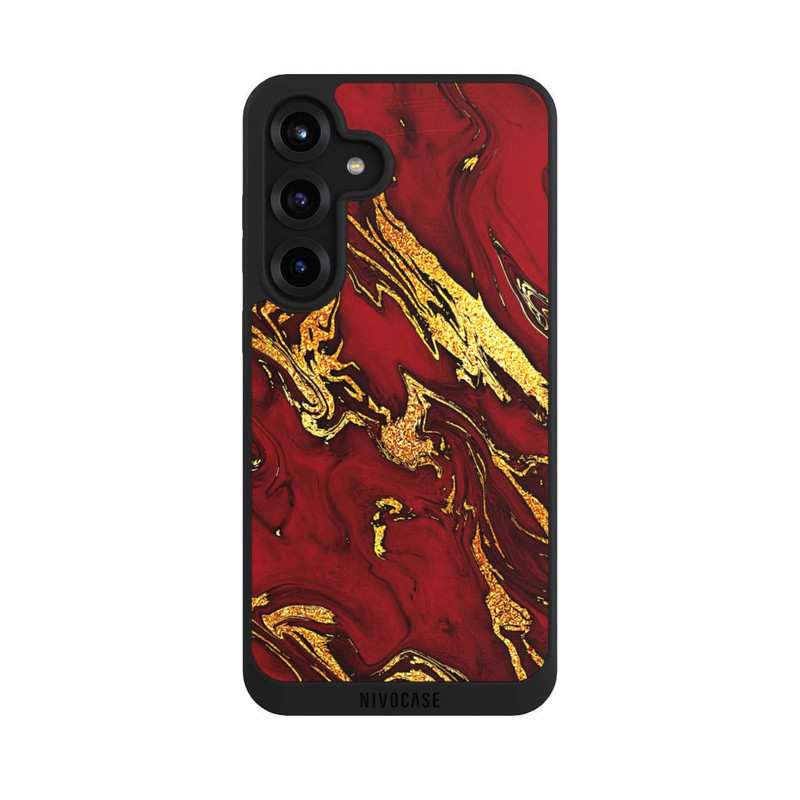 Galaxy S25 + NIVOpure Rot Gold Marmorlook
