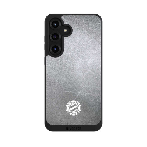 Samsung Galaxy S25+  NIVOpure Logo FCB Classique Petit - Blanc sur Fond Métallique
