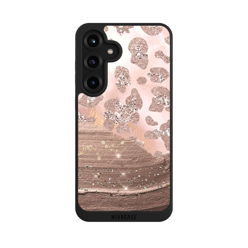 Galaxy S25 + NIVOpure Léopard argenté pailleté