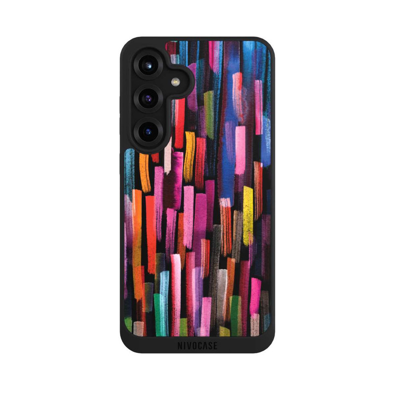 Galaxy S25 + NIVOpure Coups De Pinceaux Colorés Noir