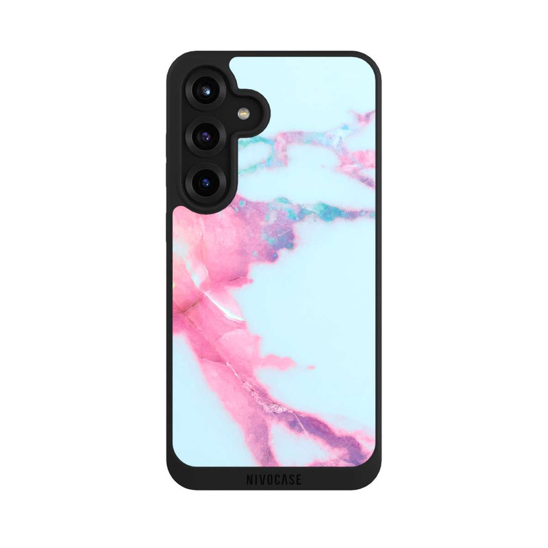 Galaxy S25 + NIVOpure Marbre veiné irisé bleu clair