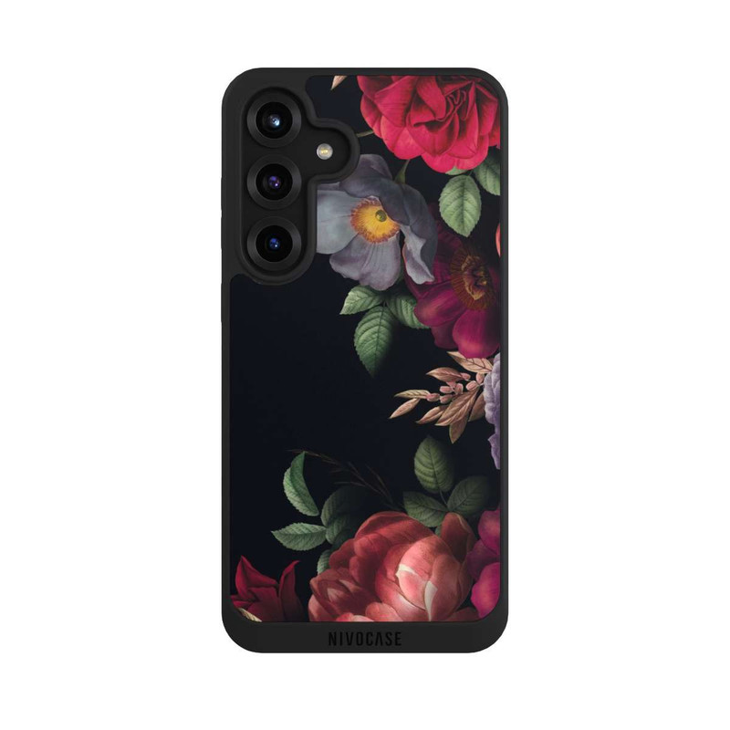 Galaxy S25 + NIVOpure Blumen Auf Schwarz