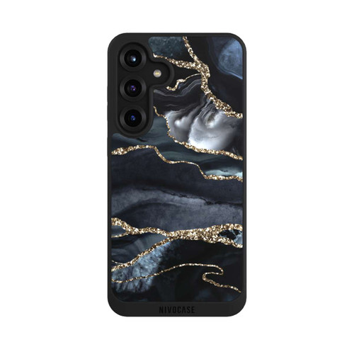 Samsung Galaxy S25+  NIVOpure Dunkler Marmor Gold Glitzerlook