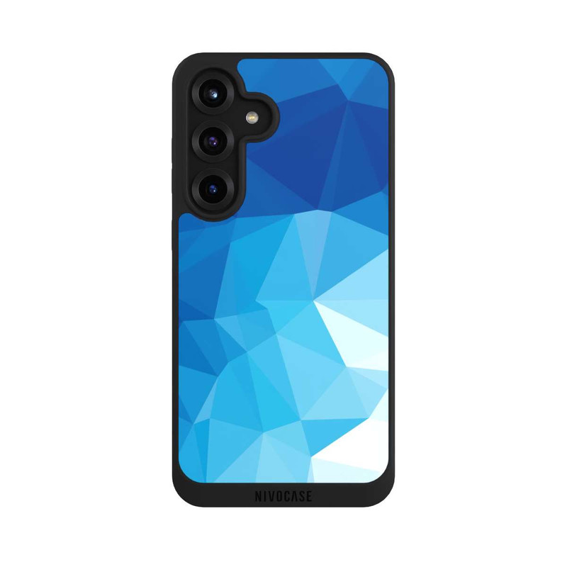 Galaxy S25 + NIVOpure Mosaïque Polygonale Bleue