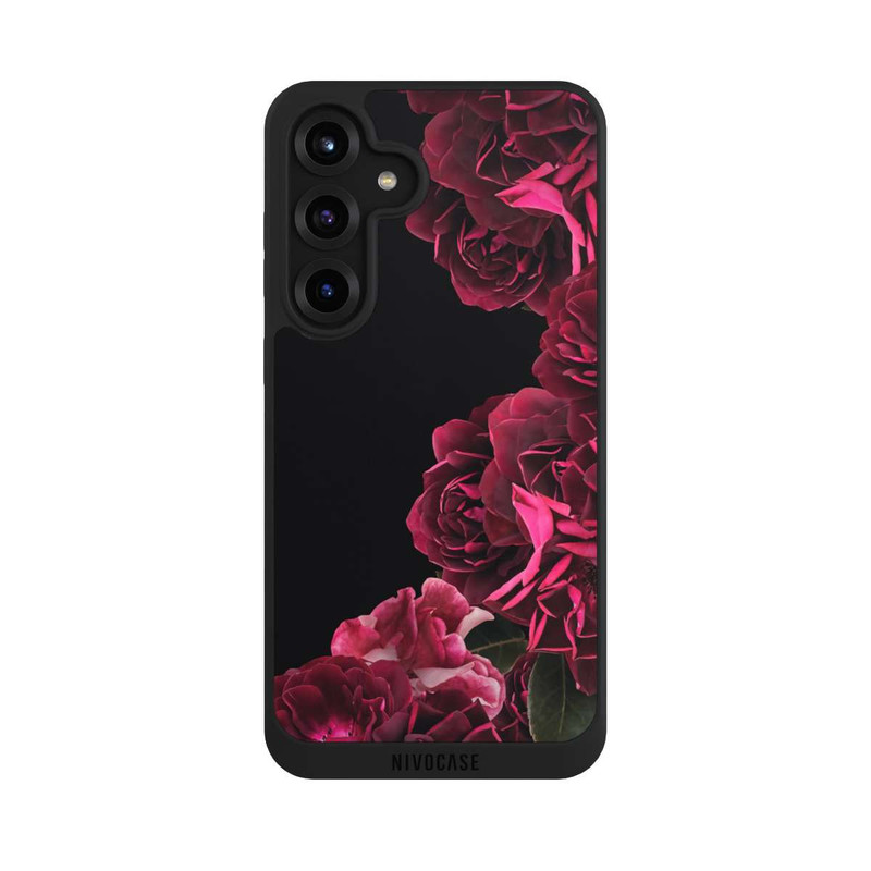 Galaxy S25 + NIVOpure Roses Vintage sur Fond Noir