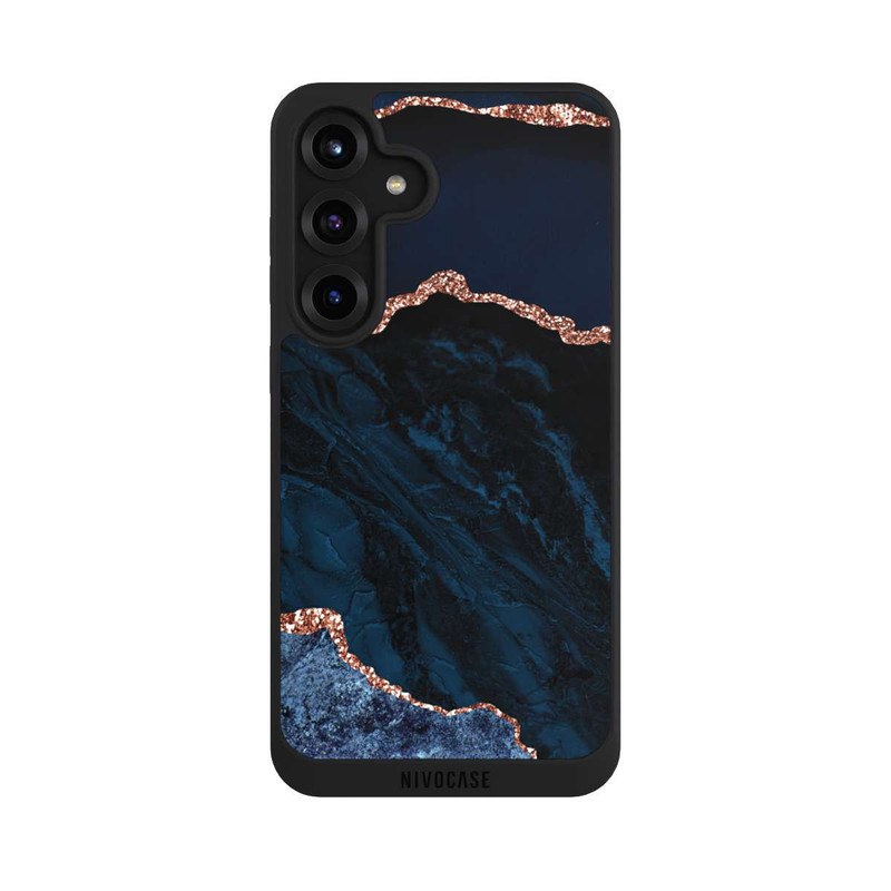 Galaxy S25 + NIVOpure Nacht Blau Marmor Landschaft