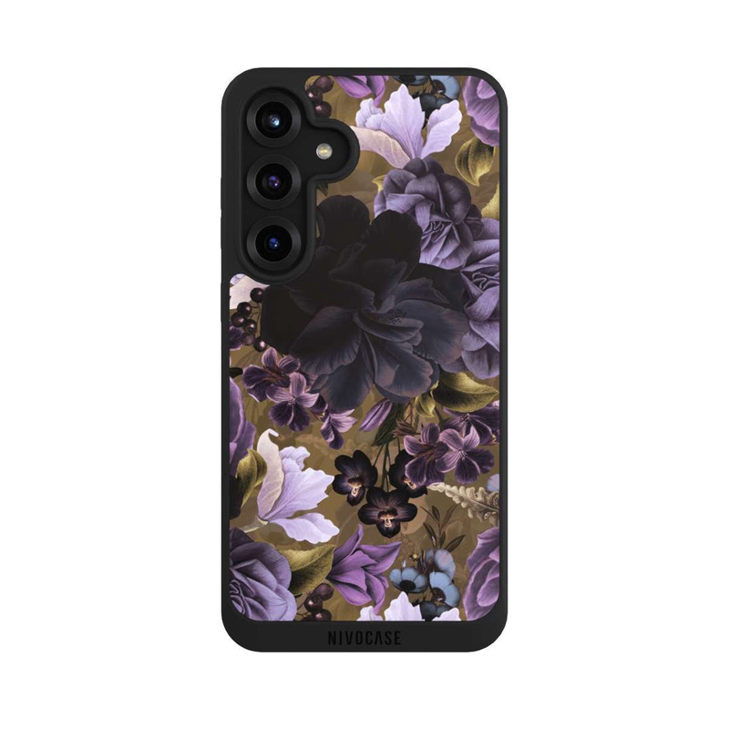 Galaxy S25 + NIVOpure Fleurs vintage violettes et dorées