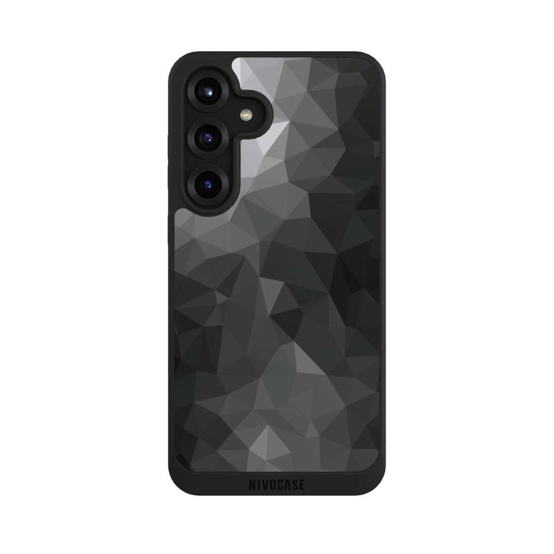 Galaxy S25 + NIVOpure Polygonales Mosaik Schwarz/Weiß