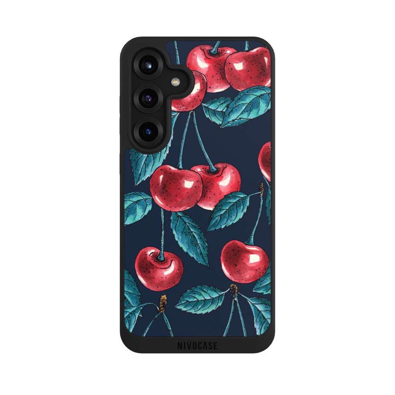 Galaxy S25 + NIVOpure Cerises Motif foncé