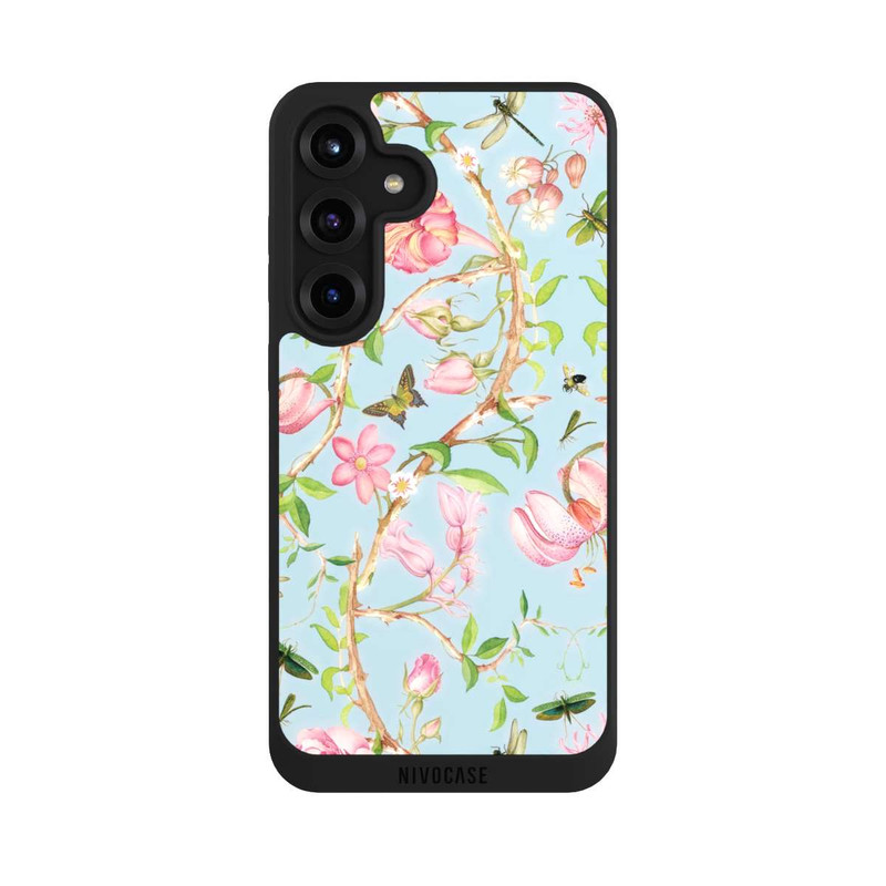 Galaxy S25 + NIVOpure Fleurs Botaniques Vintage Bleu