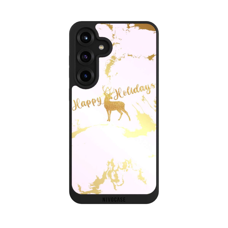 Galaxy S25 + NIVOpure Happy Holidays Reindeer Gold