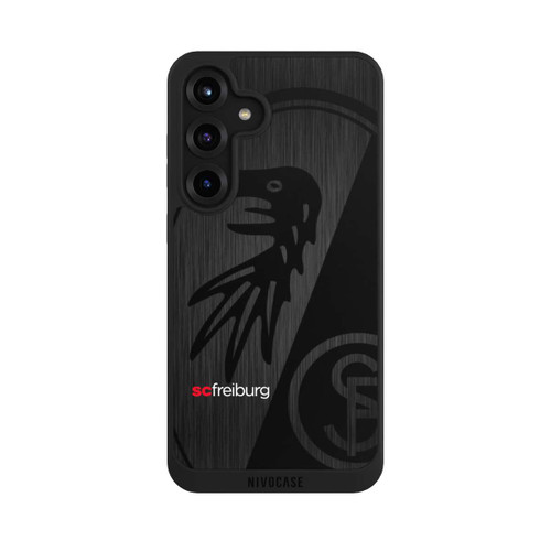 Samsung Galaxy S25+  NIVOpure  Kratzen Metall Hintergrund mit dem Schriftzug  Vertikal SC Freiburg