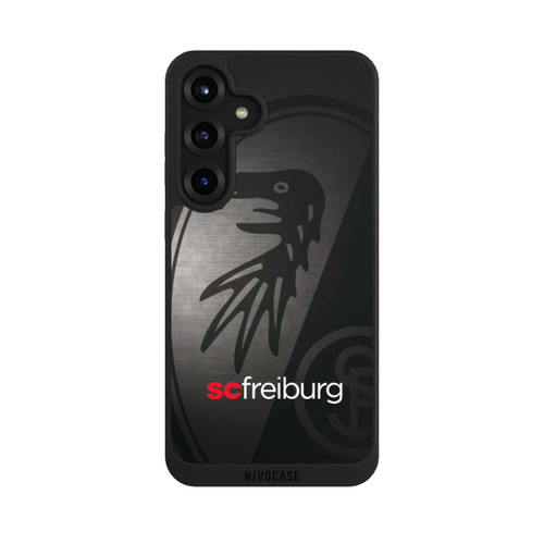 Samsung Galaxy S25+  NIVOpure Dot Metall Hintergrund mit dem Schriftzug SC Freiburg