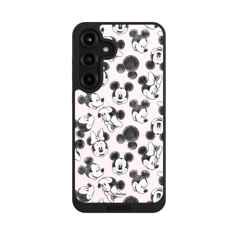 Galaxy S25 + NIVOpure Minnie & Mickey aux multiples visages rose