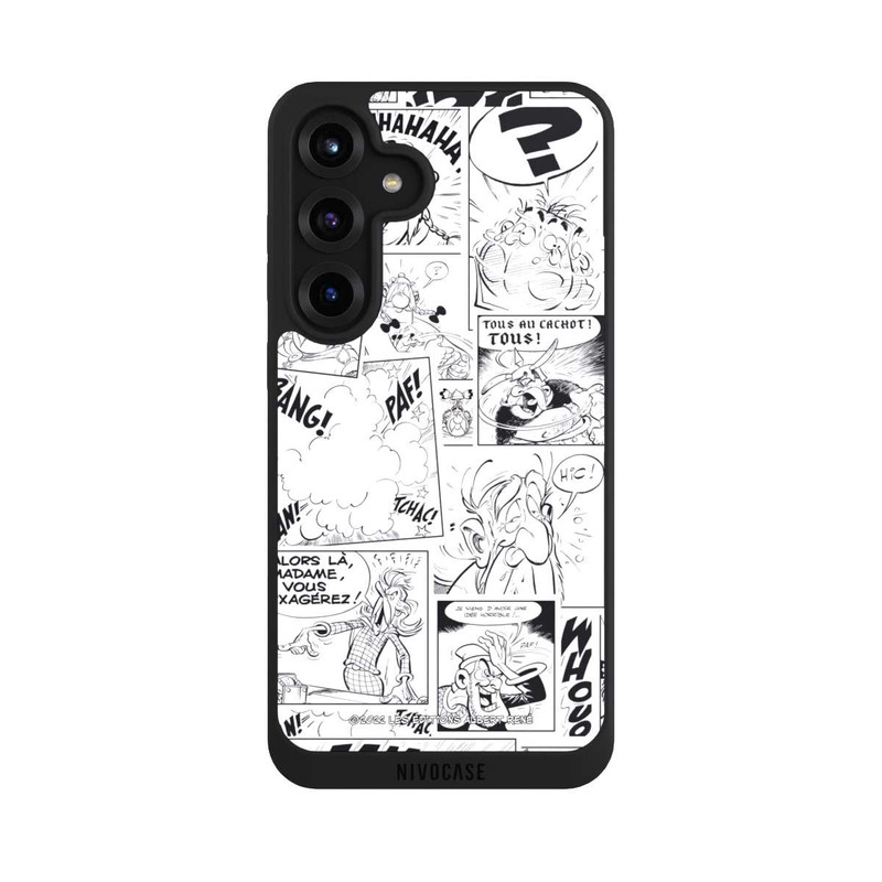 Galaxy S25 + NIVOpure Asterix Comic Schwarz und Weiß