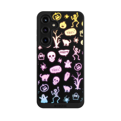 Samsung Galaxy S25+  NIVOpure Neon Halloween Aufkleber Schwarzer Hintergrund
