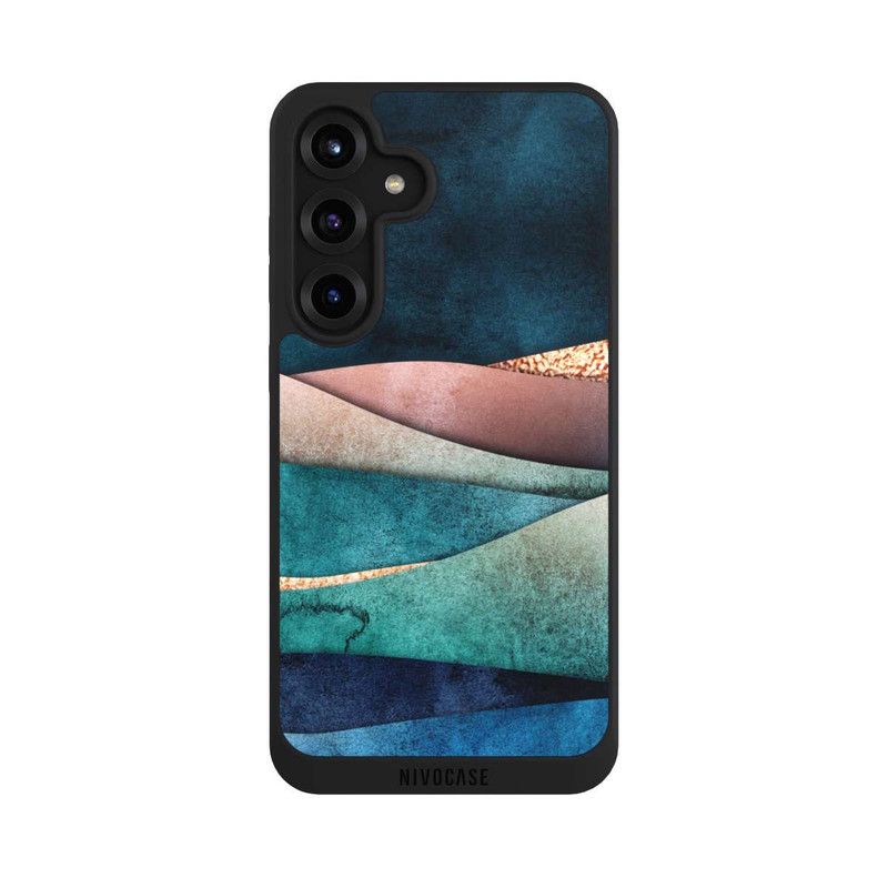 Galaxy S25 + NIVOpure Blau-Goldene Wellen