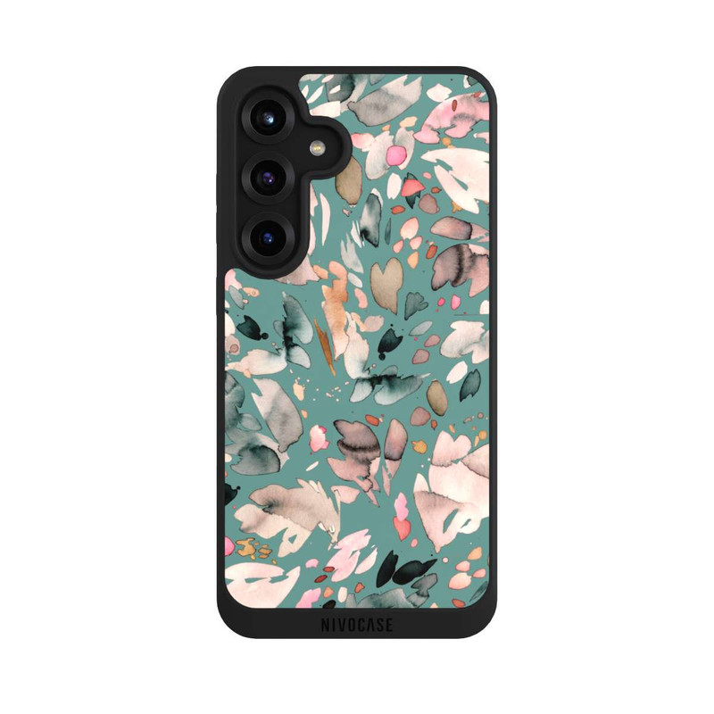 Galaxy S25 + NIVOpure Abstrakte Blumenblätter grün
