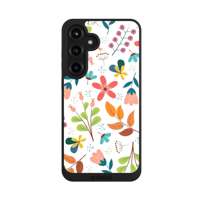 Galaxy S25 + NIVOpure Fleurs et feuilles blanches