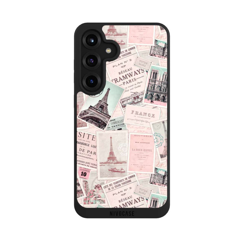 Galaxy S25 + NIVOpure Vintage Paris Postcards Pattern