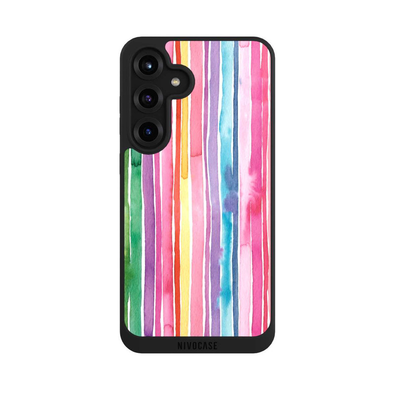 Galaxy S25 + NIVOpure Camouflage Rayures arc-en-ciel