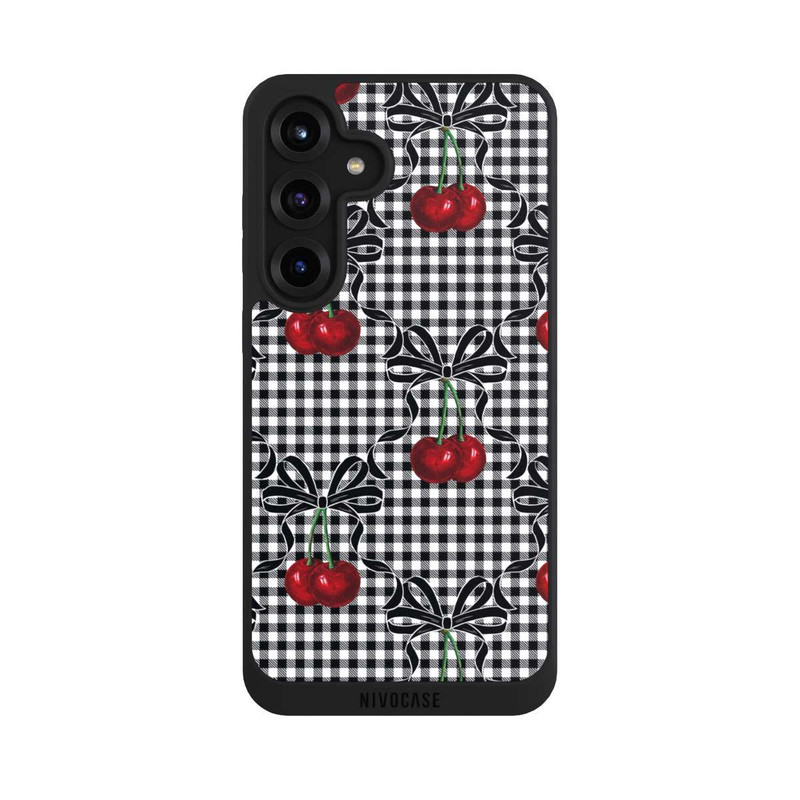 Galaxy S25 + NIVOpure Motif cerise noir