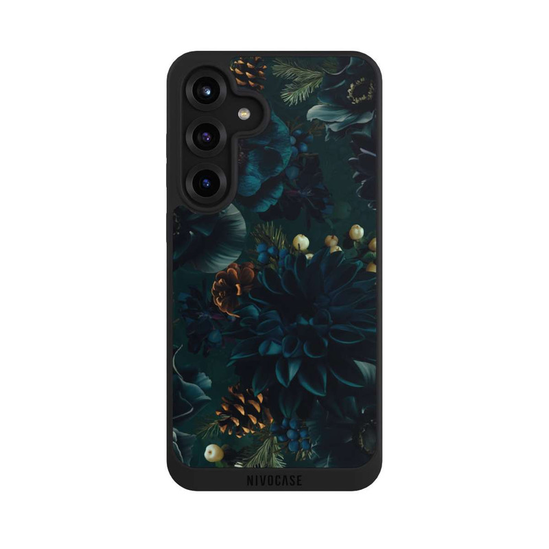 Galaxy S25 + NIVOpure Motif de fleurs vert et bleu